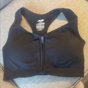 Avia Black Zip-Front Sports Bra